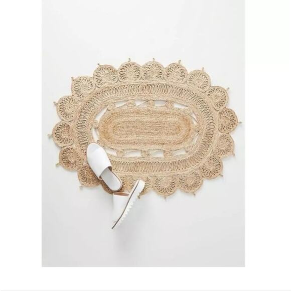 Anthropologie Other - Anthropologie Spiraled Handcrafted Jute Doormat NEW
